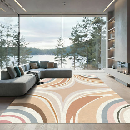 Earthy Tones Soft Swirls Rug