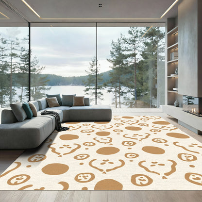 Caramel Figures And Circles Rug
