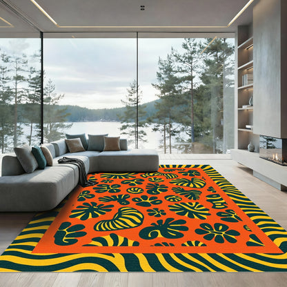 Bold Abstract Jungle Foliage Rug