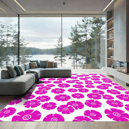 Vibrant Pink Floral Explosion Rug