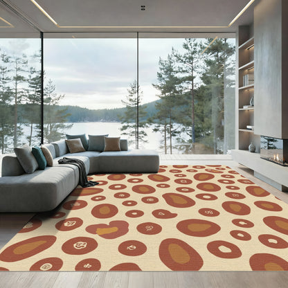 Earthy Ochre Spotted Leo Skin Rug