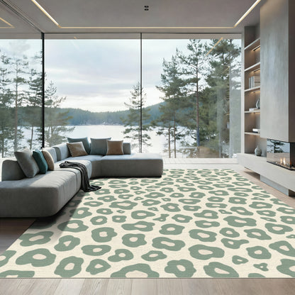 Sage Leopard Spots Abstract Rug