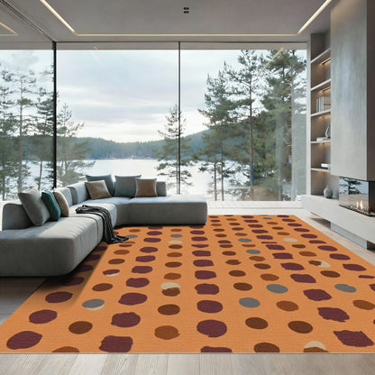 Terracotta With Scattered Dot Cluster Rug