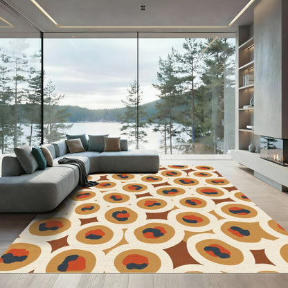 Warm Earthy Tone Abstract Spots Rug