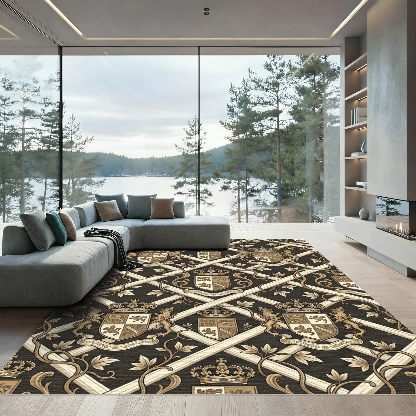 Regal Crest Lattice Scroll Work Rug