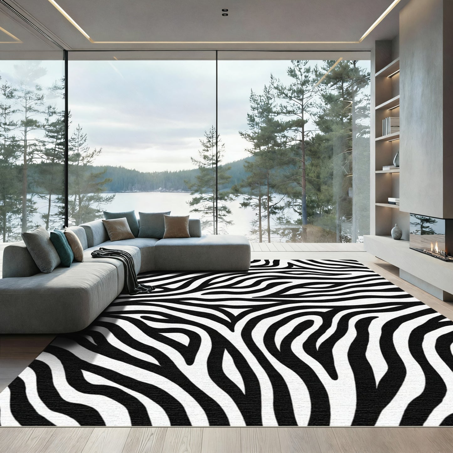 Contrast Abstract Animal Stripes Rug