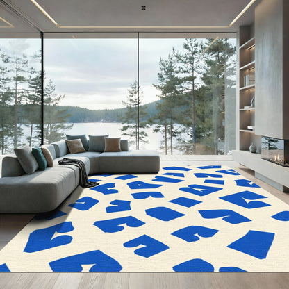 Bold Blue Organic Shapes Rug