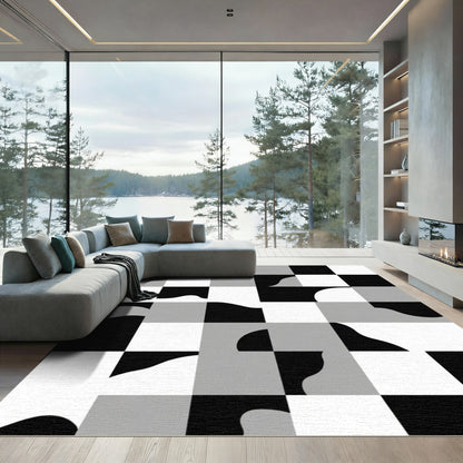 Monochromatic Abstract Contrast Squares Rug