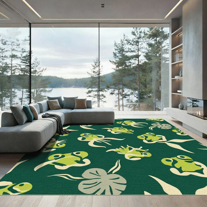Green Ivory Frog Pond Art Rug