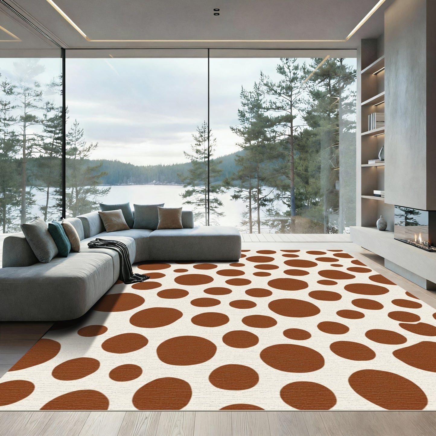 Cocoa Spot Scatter Arrangement Rug