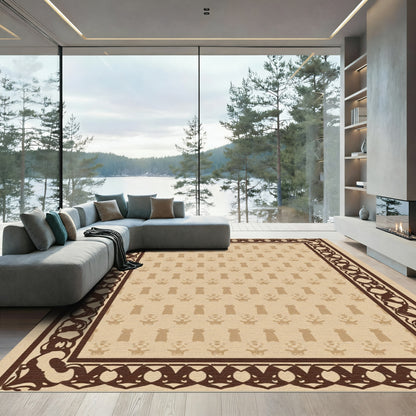 Cream Beige Ornamental Medallion Rug