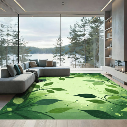 Verdant Leafy Branches Garden Accent Rug