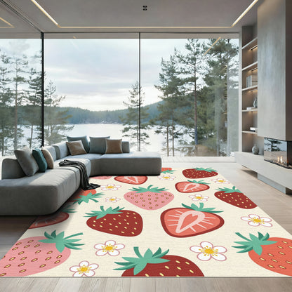 Sweet Strawberry Fields Patchwork Rug