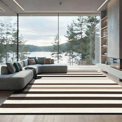 Neutral Tone Horizontal Stripe Rug
