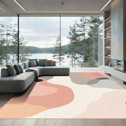 Soft Abstract Organic Flowing Shapes Rug