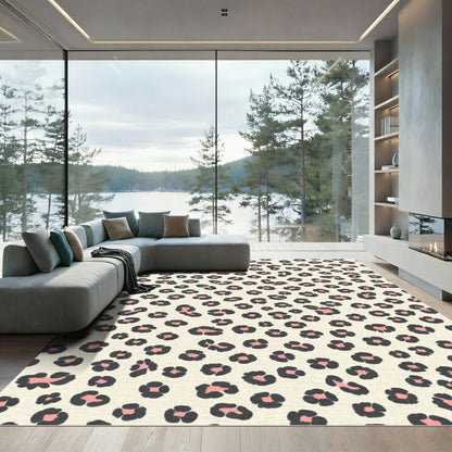 Cream Leopard Spots Scatter Rug