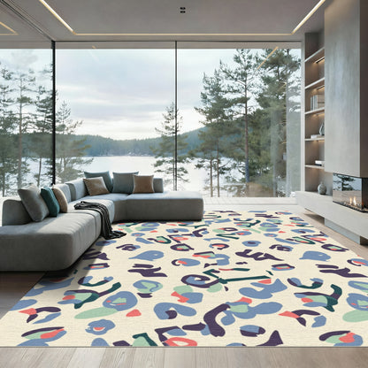 Abstract Animal Print Multicolor Shapes Rug