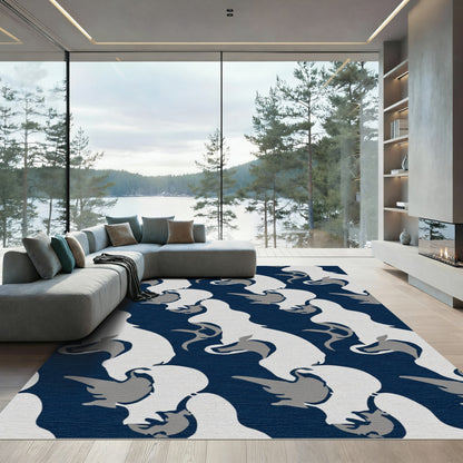 White Crimson Hound Abstract Rug