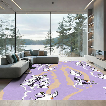 Lavender Abstract Organic Forms Rug