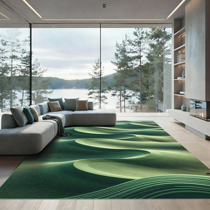 Ethereal Green Dune Swirl Rug
