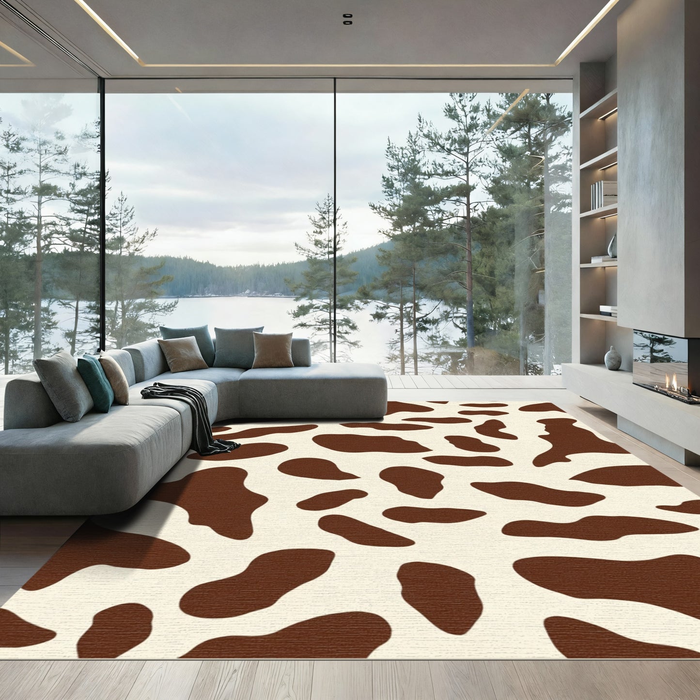 Chocolate Milk Splatter Accents Rug