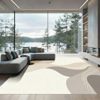 Earthy Neutral Organic Flow Rug