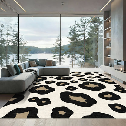 Taupe Black Spotted Organic Spots Rug