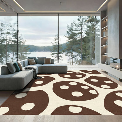 Organic Brown Polka Dot Shapes Rug