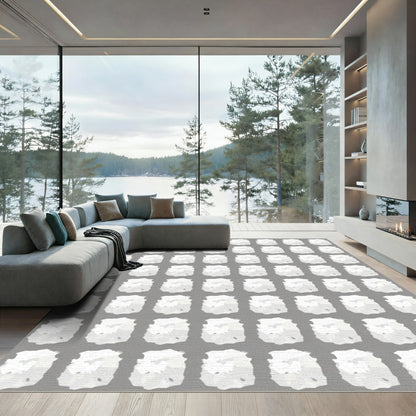 White Cloud Cluster Geometric Repeat Rug