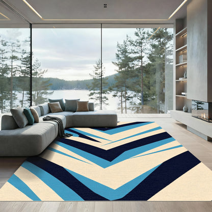 Bold Geometric Chevron Lines Rug