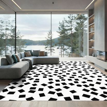 Minimalist Black Square Scatter Rug