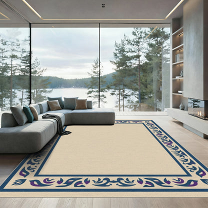 Deep Blue Purple Nature Border Rug
