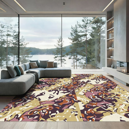 Earthy Abstract Organic Flow Rug