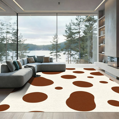 Brown Cream Blobs Spots Rug