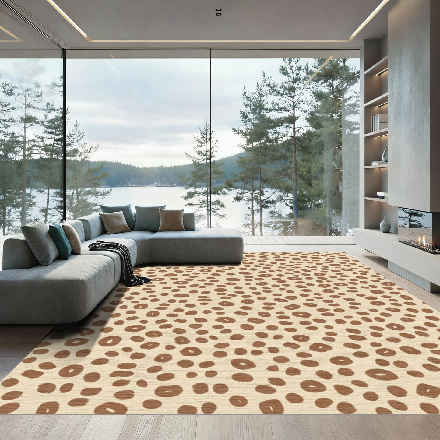 Brown Leopard Spots Repeating Image Rug