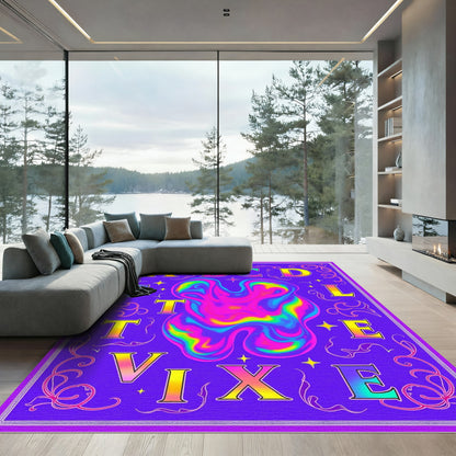 Psychedelic Alphabet Liquid Swirl Rug