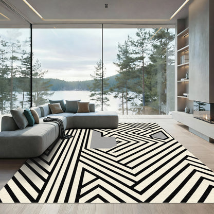 Modern Linear Optical Illusion Rug