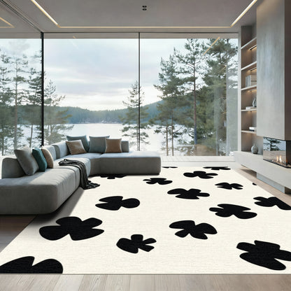 Soft Black Clover Scatter Rug