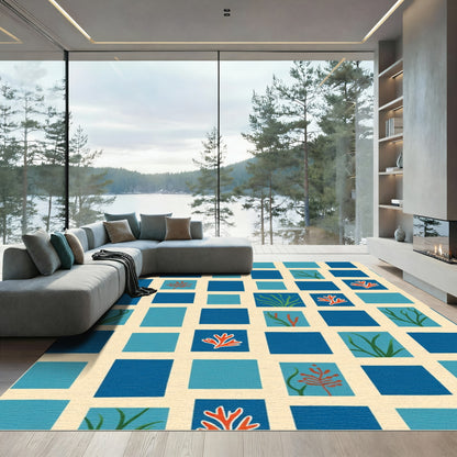 Oceanic Coral Square Art Rug