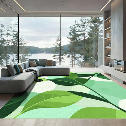 Green Leafy Abstract Organic Blend Rug
