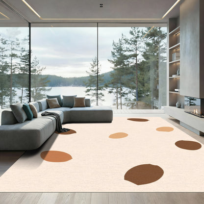 Earthy Tone Freeform Droplet Cluster Rug