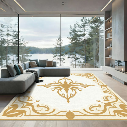 Golden Filigree Flourish Medallion Rug