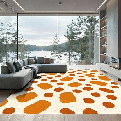 Orange Brown Scattered Spots Rug