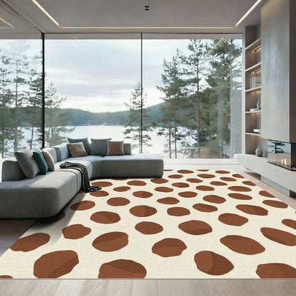 Chic Brown Spots Contemporary Layout Rug