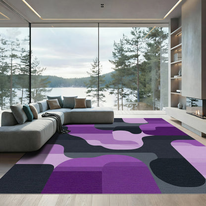 Amethyst Geometric Abstract Layered Forms Rug