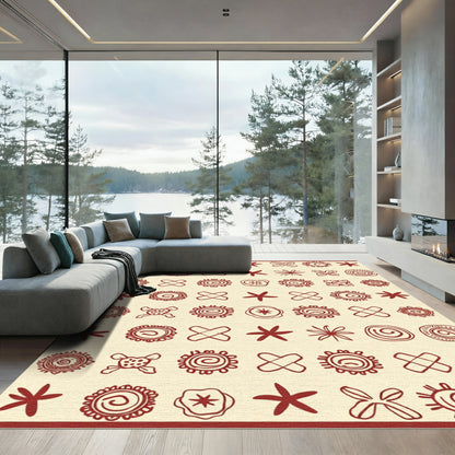 Rustic Red Sunburst Constellation Rug