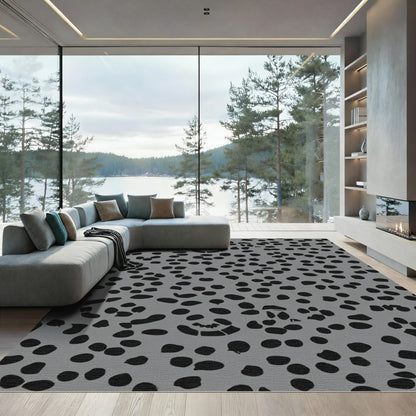 Gray Black Scattered Spots Rug
