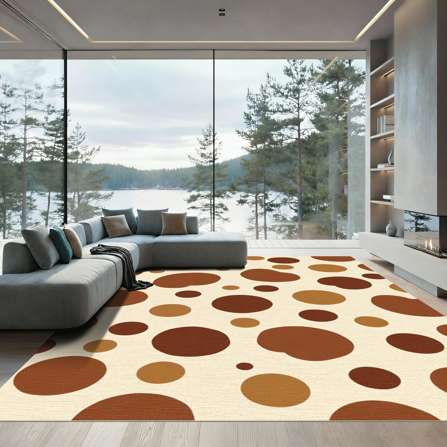Earthy Polka Dot Scatter Rug