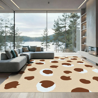 Brown White Organic Spots Rug
