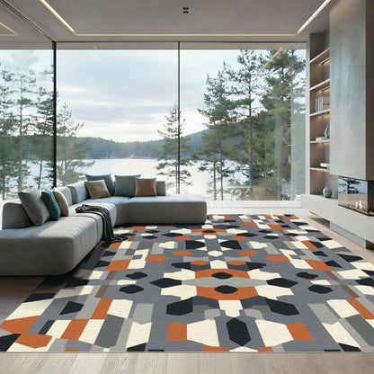 Geometric Abstract Mid Century Modern Rug